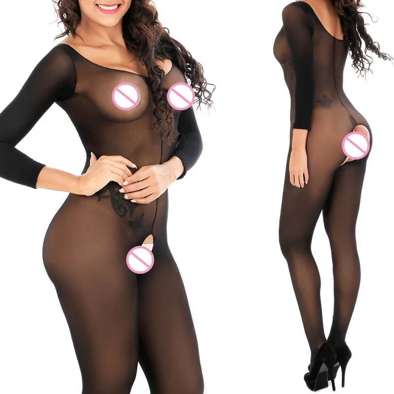 Женское сексуальное нижнее белье с открытой промежностью прозрачные чулки для