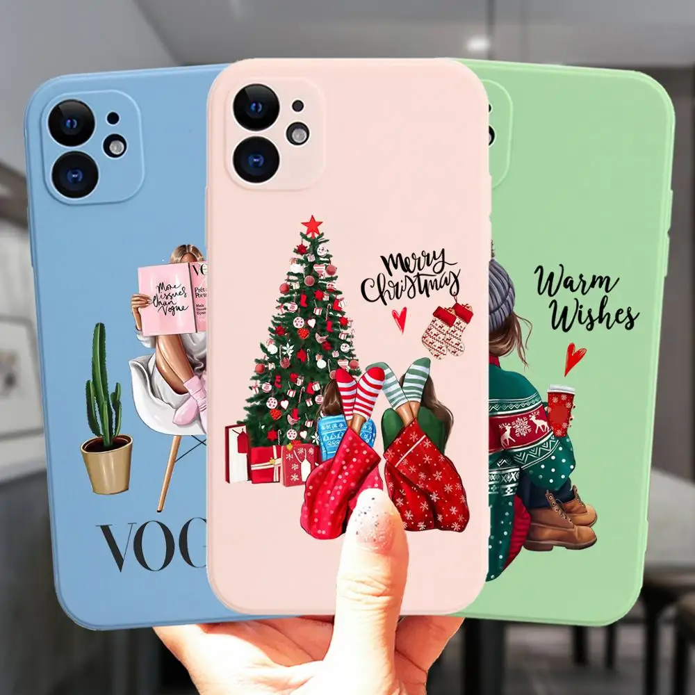 Merry Christmas Vogue силиконовый мягкий чехол ярких цветов для iPhone 11 12 Pro XS Max X XR 7 8 Plus SE 2020 |