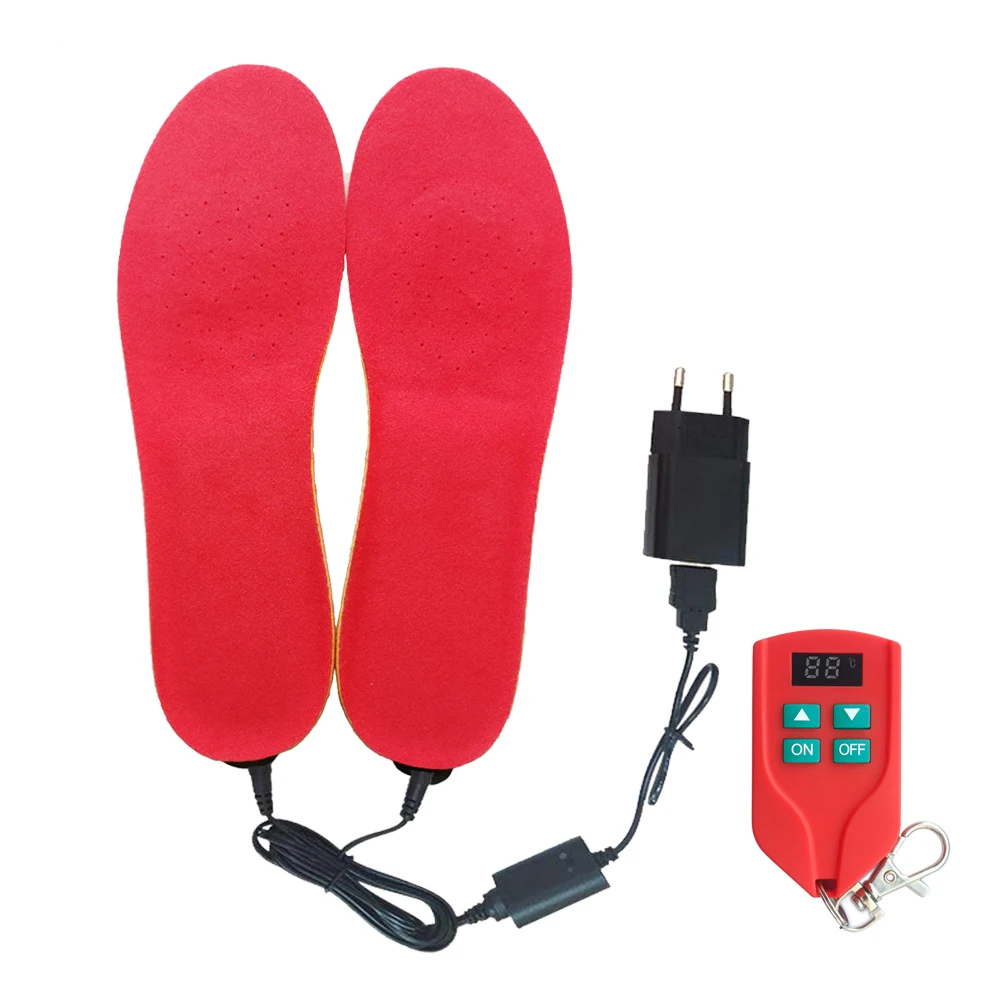 2300 мАч бархатные электрические стельки с подогревом для женщин Мужская обувь