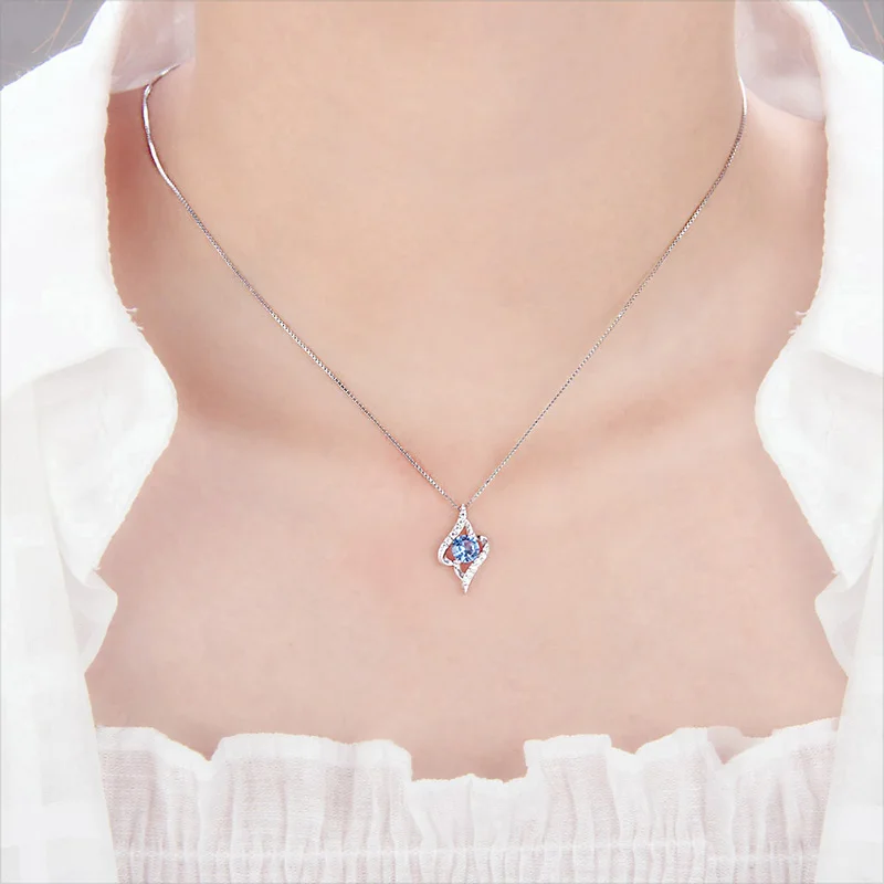 LGSY Изящные ювелирные изделия подвеска с синими кристаллами подвески из