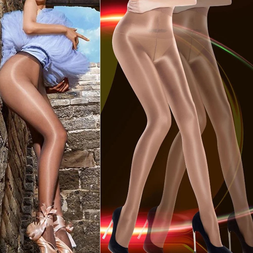 

Shaping Sexy Spring Autumn High Waist Elastic Bar Party Shiny Long Non Slip Women Pantyhose