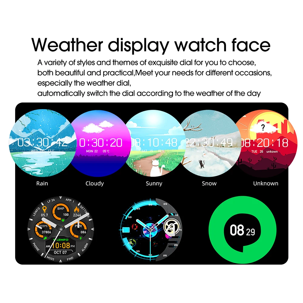 lemfo lf26 full touch 360360 hd amoled screen smart watch men bluetooth 5 0 weather watch face ip67 waterproof smartwatch free global shipping