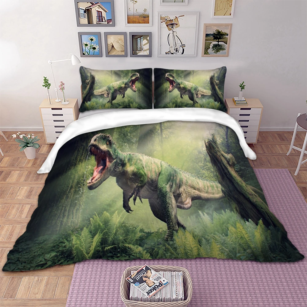 3D постельное белье с изображением динозавров наборы мультфильм пододеяльник