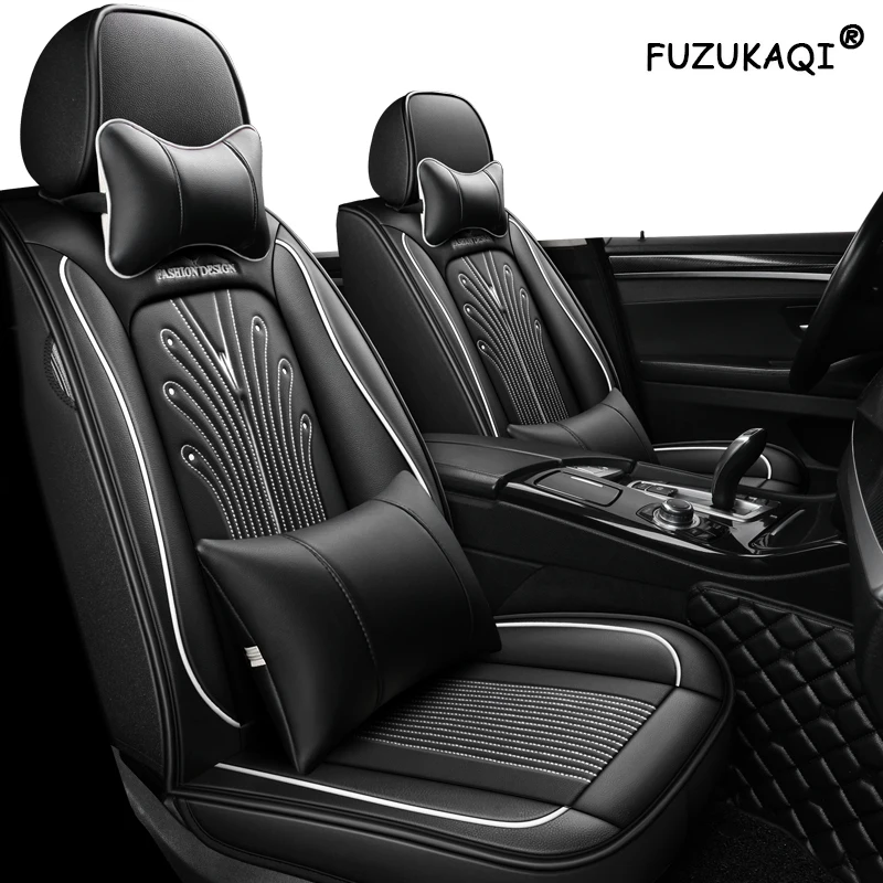 

FUZHKAQI Leather car seat cover for Toyota corolla chr auris wish aygo prius avensis camry yaris RAV4 Highlander PRADO car seats