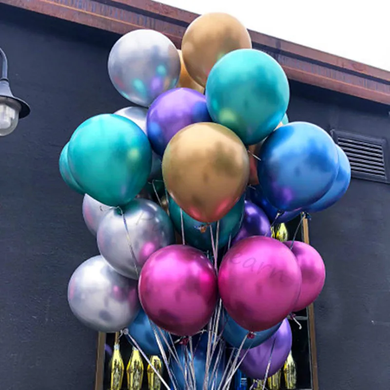 

10 шт 12 дюймов блестящий металл жемчужные латексные воздушные шары на день рождения Свадебная вечеринка украшения воздуха воздушный шар Globos...