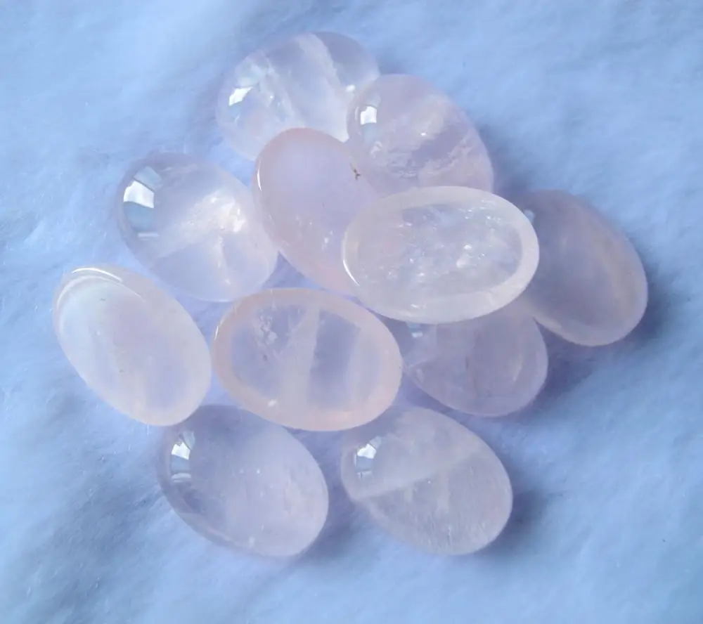Оптовая продажа 4 шт розовый кварц драгоценный камень Кабошон 15x20 мм Овальный