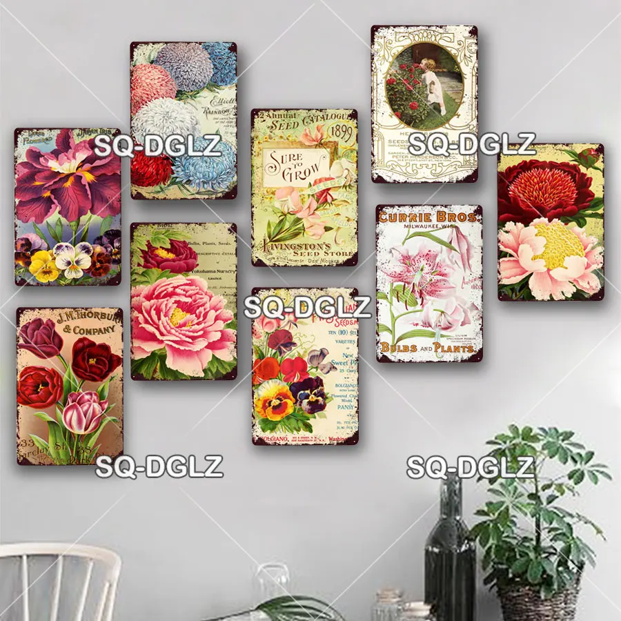 [SQ-DGLZ] Лавандовый металлический значок винтажная табличка Plates Decor для сада