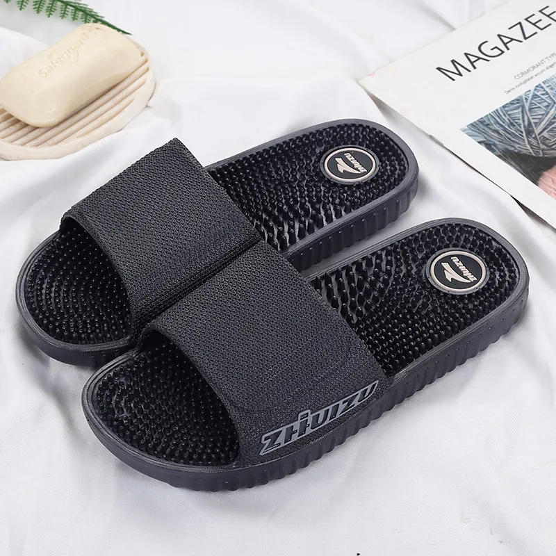 

Men's Flat Indoor Massage Slippers Men Home Non-slip Massage Slippers Zapatos Hombre Beach Flip Flops Men's Slides
