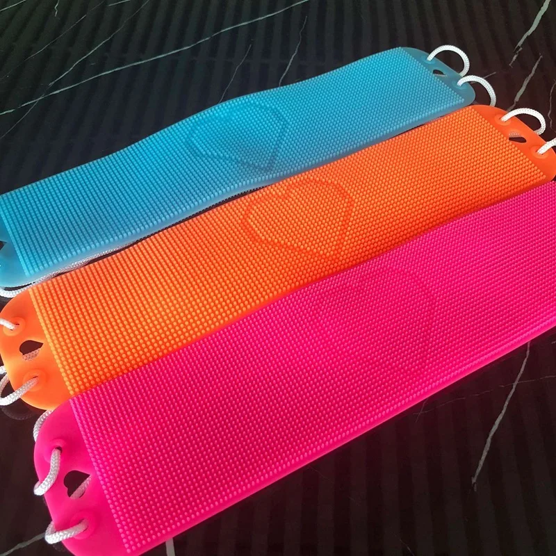 

Hot Silicone Dual Side Back Scrubber Belt Body Bath Brush Cleaning Tools Massage Brush