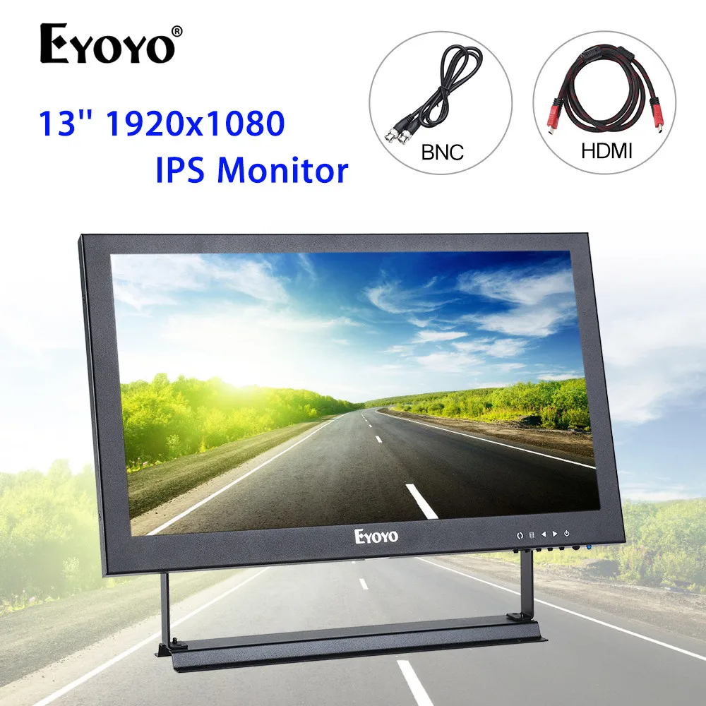 Eyoyo EM13A 13 3 &quotHDMI IPS монитор FHD 1920x1080 ЖК-экран с BNC VGA AV для камеры видеонаблюдения DVD ПК