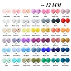 100 шт., детские круглые силиконовые бусины, 12 мм, 37 цветов