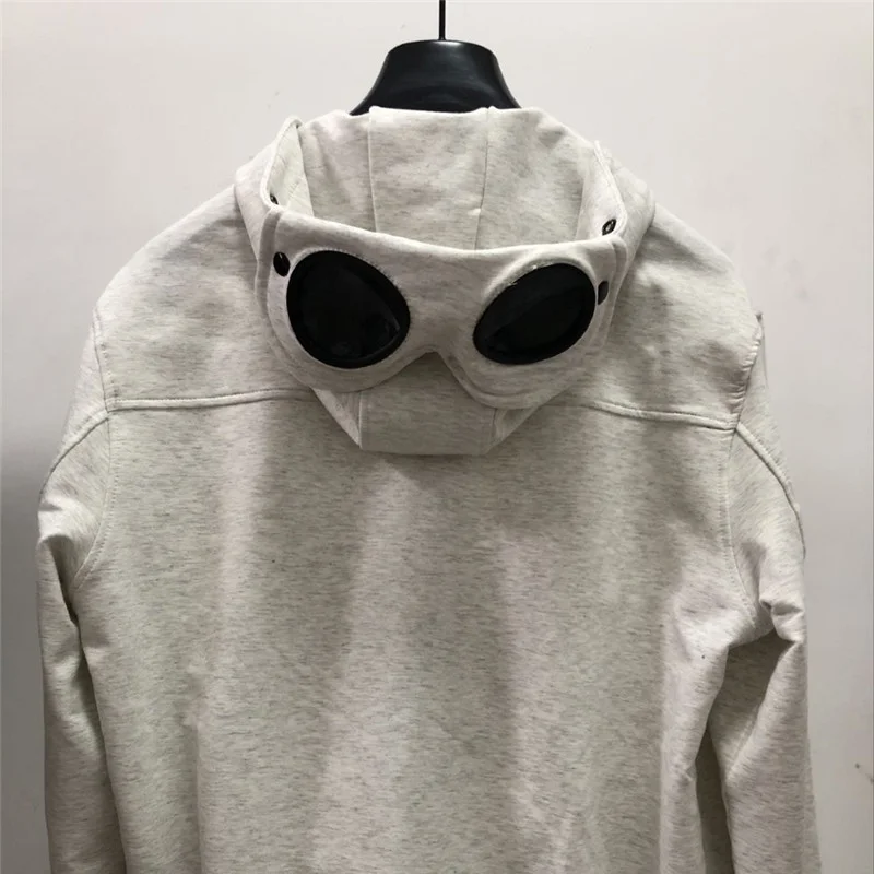 

2021 Hooded Glasses Sweater Men's Autumn and Winter Korean Sports Men's Cardigan Zipper Sweater CP 1:1 high copy Stone