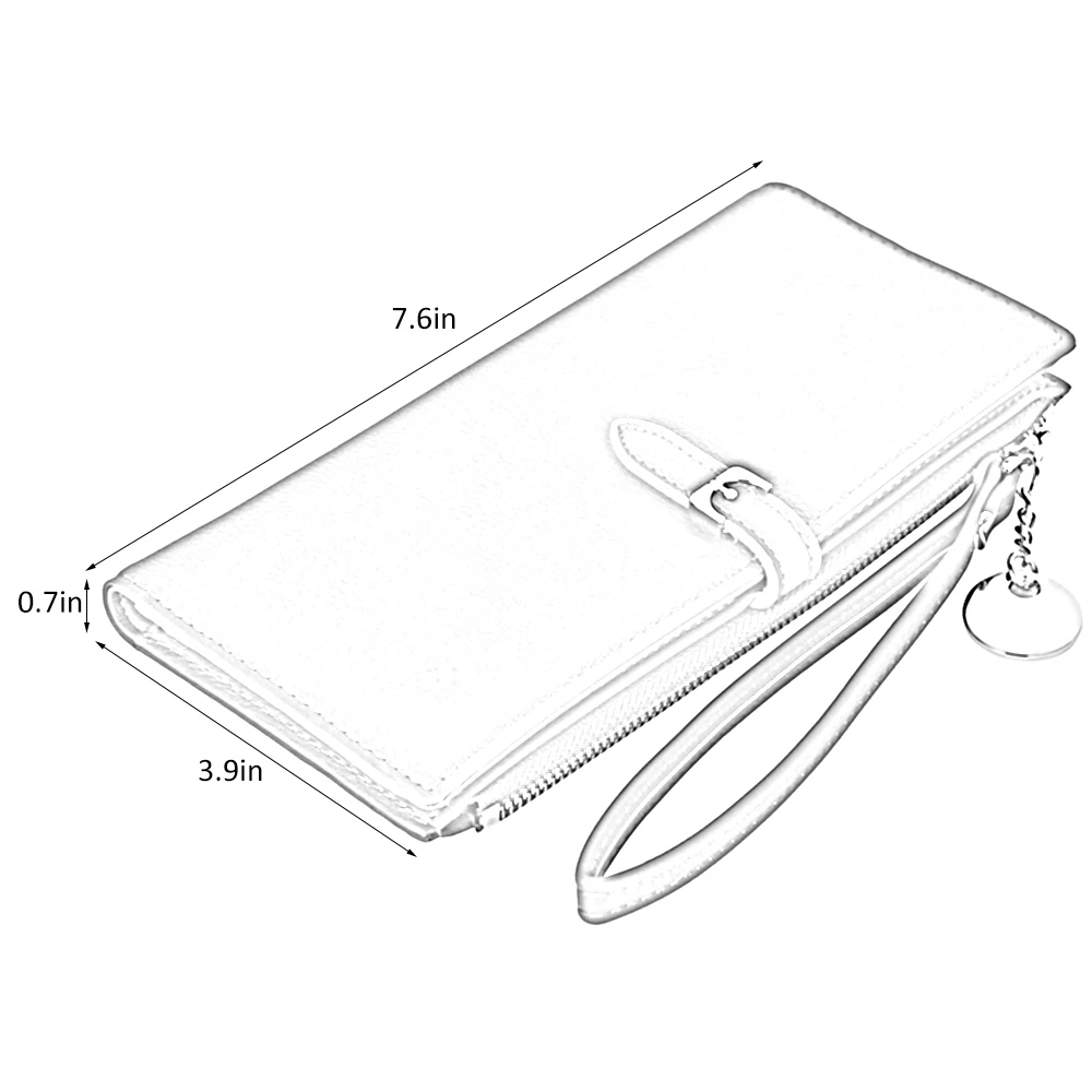 Женский кожаный Длинный кошелек Много отделов женские кошельки браслет клатч