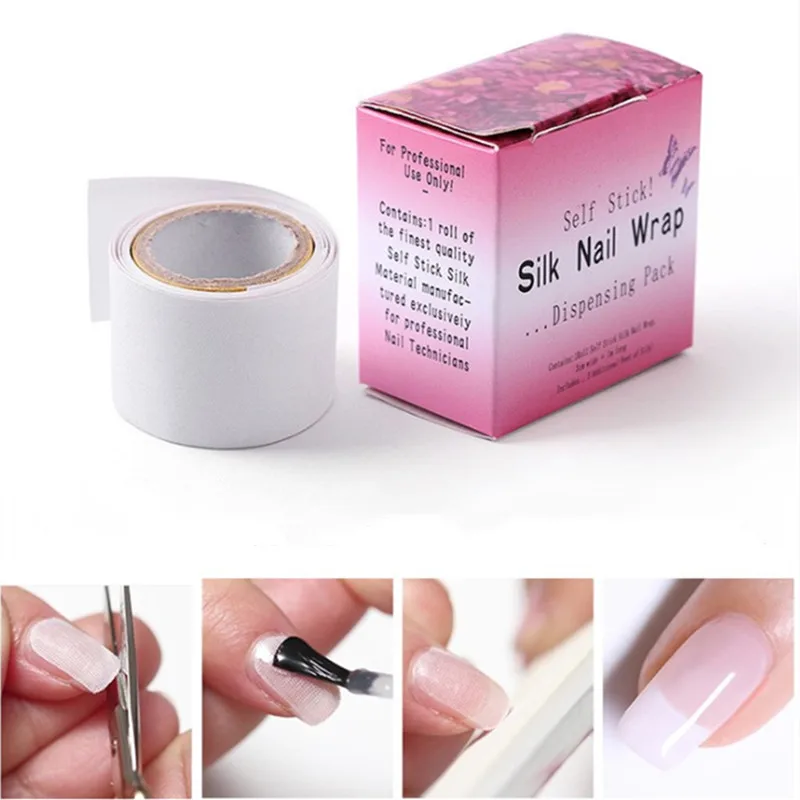 

Nail Wraps Reinforce Fiberglass Adhesive Silk White UV Gel Acrylic Nail Protector Building Extension Form Nail Art Tools