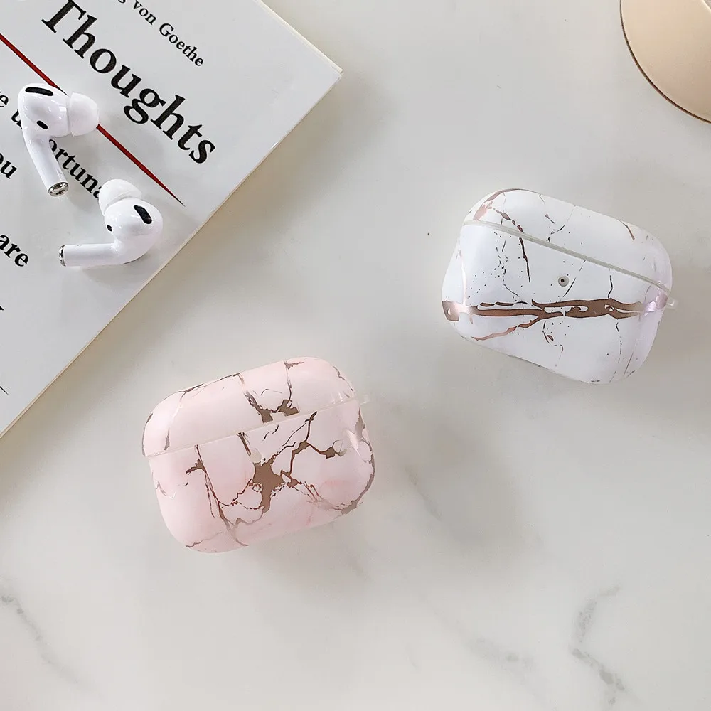 Новинка чехол Netarlier для беспроводных Bluetooth наушников Apple AirPods Pro розовый золотой