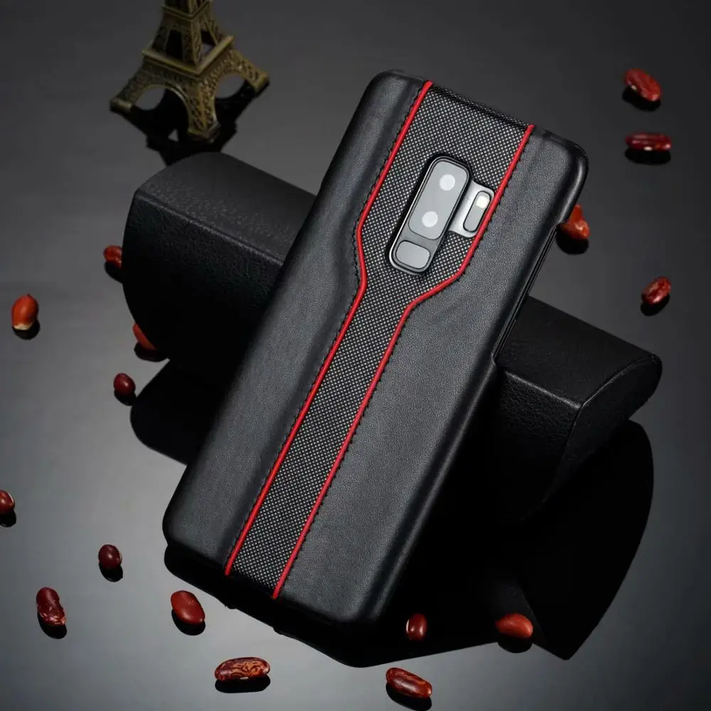 black Роскошный Автомобильный дизайн PU защитный чехол для телефона и крышки для S6 S7 Edge S8 S9 Plus S10 Plus/Lite Note 8 Note 9 - Цвет: black