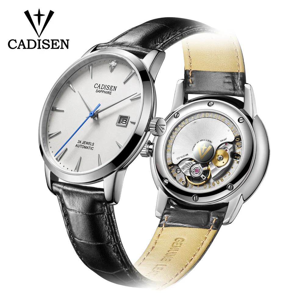 

CADISEN 2022 New Men's Watches Top Brand Luxury Wristwatch Mens Automatic Mechanical Watch Men MIYOTA 9015 Movt Business Clock