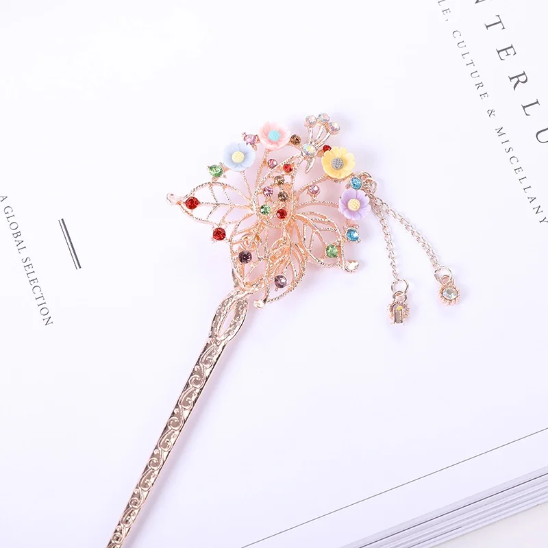 Шпилька для волос Стразы в китайском стиле ретро с узором павлина | Украшения и