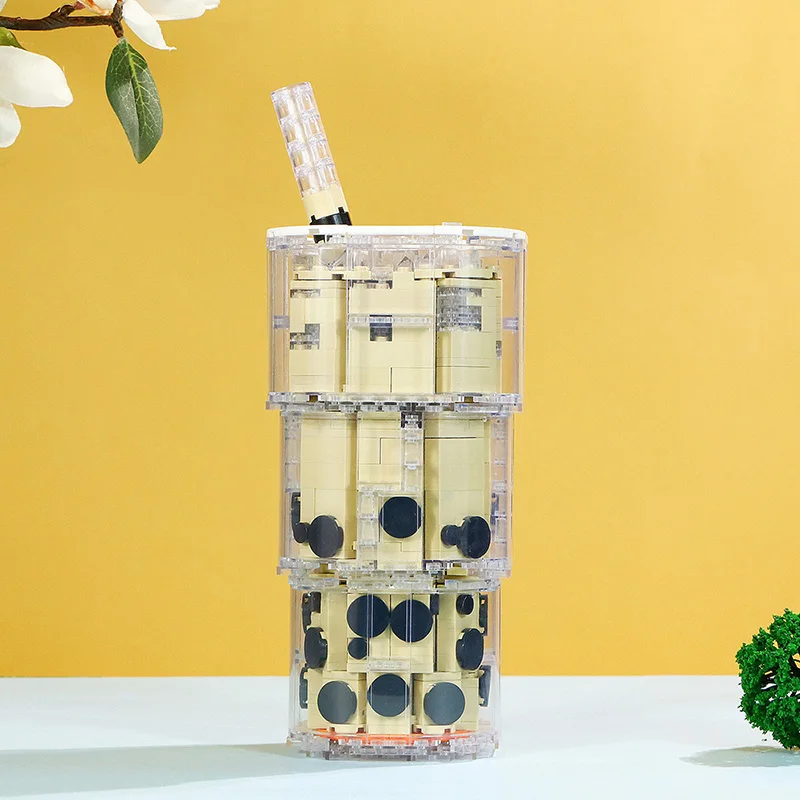 Игрушечная молочная чашка модель напитка с жемчугом строительные блоки