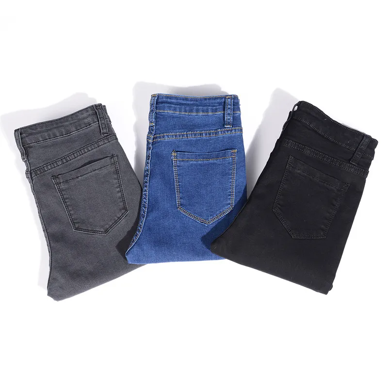 

Jeans for Women Mom Jeans Blue Gray Black Woman High Elastic Plus Size 40 Stretch Jeans Female Washed Denim Skinny Pencil Pants