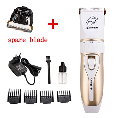 white add blade Электрические триммеры для домашних собак, профессиональные машинки для стрижки волос, аккумуляторные бритвы для кошек, машинка для стрижки собак, инструмент для ухода за волосами, EU - Цвет: white add blade