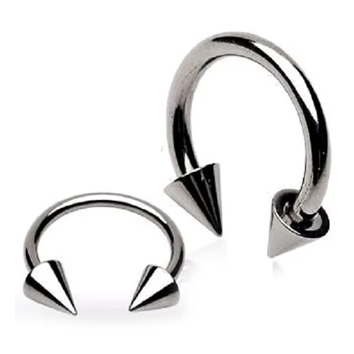 20X Стальной Спайк/конусная Подкова u-образная Штанга кольцо ювелирные изделия 1 2*10