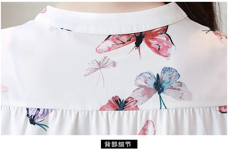 

Butterfly Print Shirts Plus Size 3XL White Blouse Women Blouse Shirt Fashion Long Sleeve Blouses and Tops Office Blouse Autumn