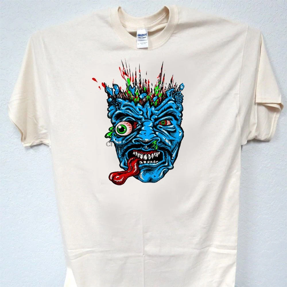 Забавная футболка с изображением лица монстра белая и слоновая кость размер S 5XL T