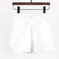 summer new trend loose linen cotton linen large size student sports casual shorts women wide leg pants