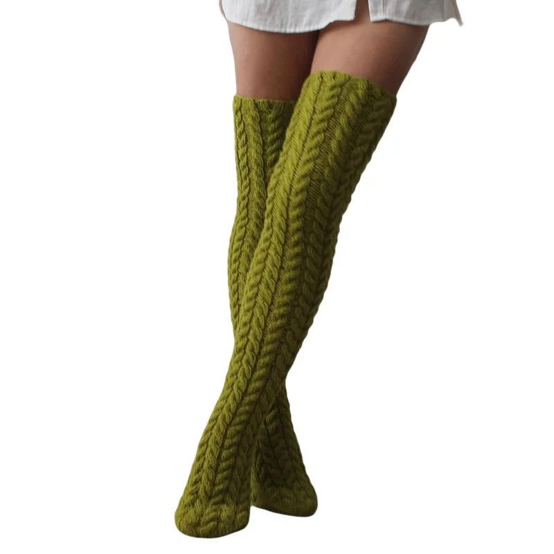 

Women's Stockings Knit Women Girls Over Knee Long Knitted Thigh High Winter Warm High Socks Sweet Cute Plus Size Overknee Socks