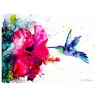 5D алмазная живопись, вышивка крестиком, алмазная вышивка, птица, колибри, цветок, стразы, мозаика, искусство, подождите украшения