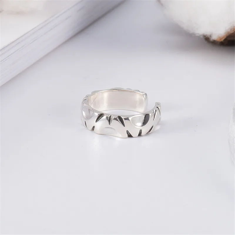 

YPAY, винтажные открытые серебряные ювелирные изделия из тайского серебра кольца для мужчин и женщин, 100%, 925 пробы, серебряное кольцо на палец ...