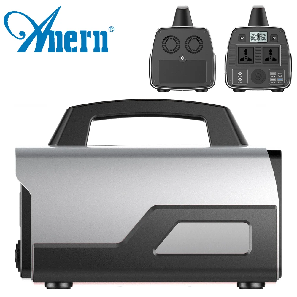 

ANERN 220V 500W солнечный генератор зарядное устройство 140000mAh портативная солнечная электростанция уличный источник питания All Power s
