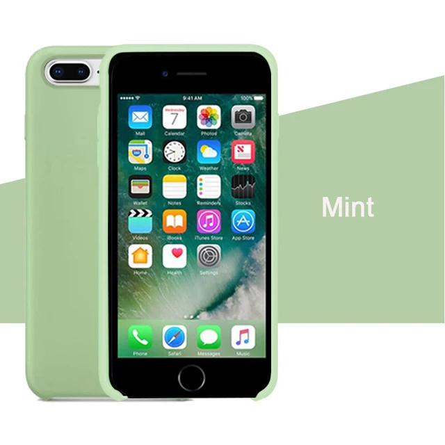 Mint Green Роскошный силиконовый чехол для iphone 7 8 6S 6 Plus 11 Pro X XS чехол для MAX XR на Apple iphone 7 8 plus X 10 чехол официальный - Цвет: Mint Green