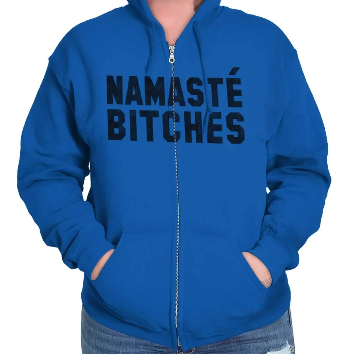 Намасте Bs медитация Йога саркастическая молния Hoodieunisex Мужская Женская толстовка