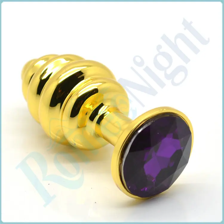 Роскошная металлическая Анальная пробка RomeoNight с золотистой резьбой анальная