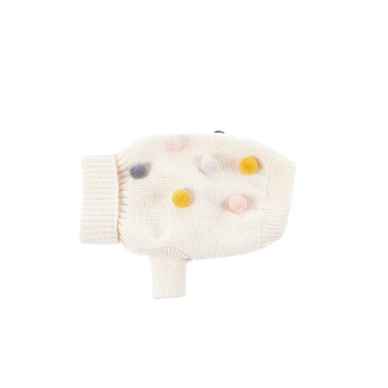 Одежда для кошек Сезон осень-зима Теплый вязаный пуловер с помпоном в британском