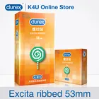 Презервативы Durex для мужчин Excita, стимуляция в рубчик, размер XL, 53 мм, натуральный латекс, смазанные рукава для пениса, взрослые секс-игрушки для пар