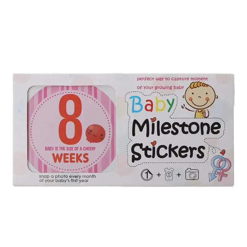 

16 Pcs Pregnancy Milestone Stickers Photography Weekly Belly Clothing Stickers New