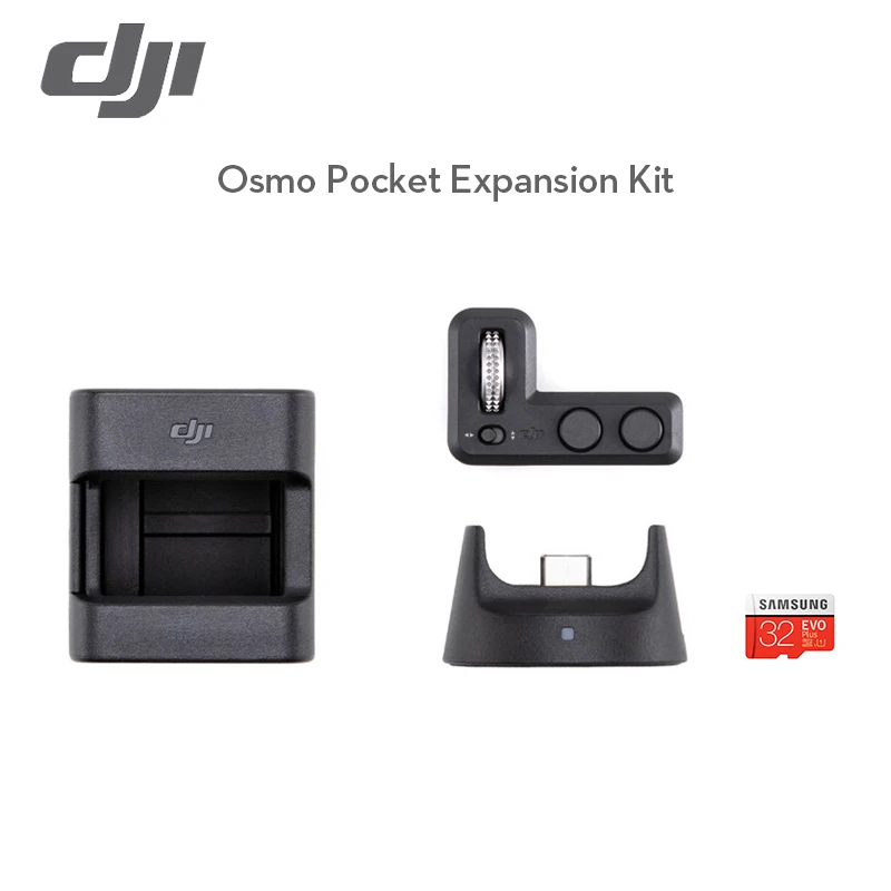 

Карманный Комплект для расширения DJI Osmo, оригинальные аксессуары, включая колесо контроллера, беспроводной модуль, 32 ГБ, карта MicroSD Samsung