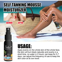 sunless tanning self tan organic tanning long lasting spray natural fake beach natural tan mousse body spray freeship tslm1