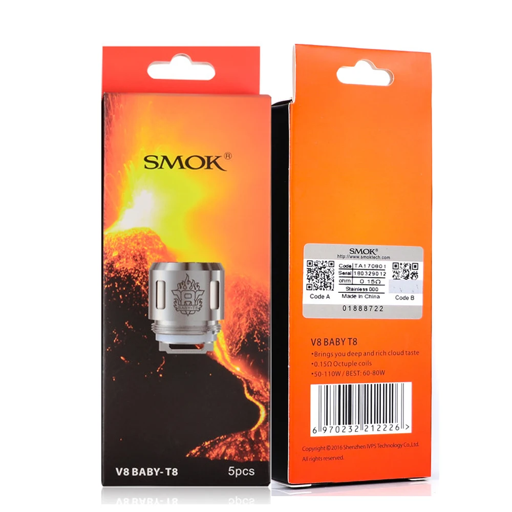 Оригинальный испаритель SMOK TFV8 Baby M2 Q2 T8 X4 RBA с нагревательным элементом |