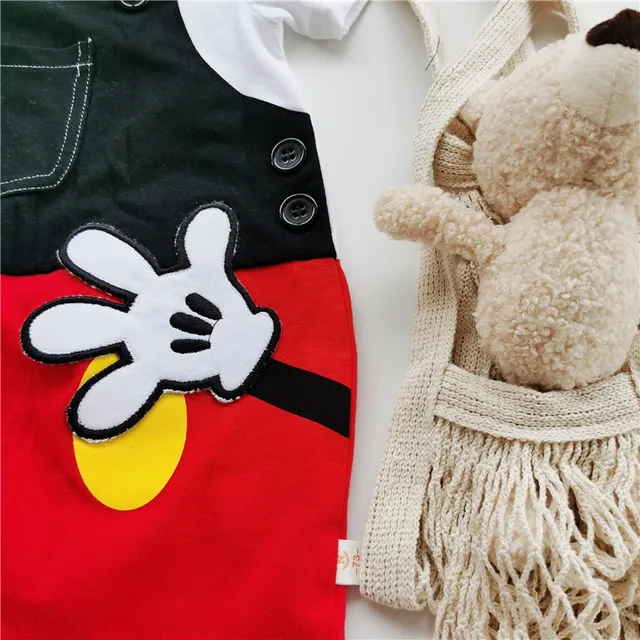 Summer Newborn Baby Rompers Socks Set Cartoon Mickey Mouse Hand Boy Girl Jumpsuit Infant Costumes Cotton Short Sleeve Bodysuits 5