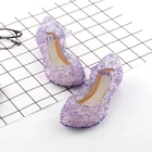 Детская обувь с кристаллами; Блестящие сандалии принцессы для девочек; Детская обувь Золушки для подростков; Блестящая обувь средней высоты