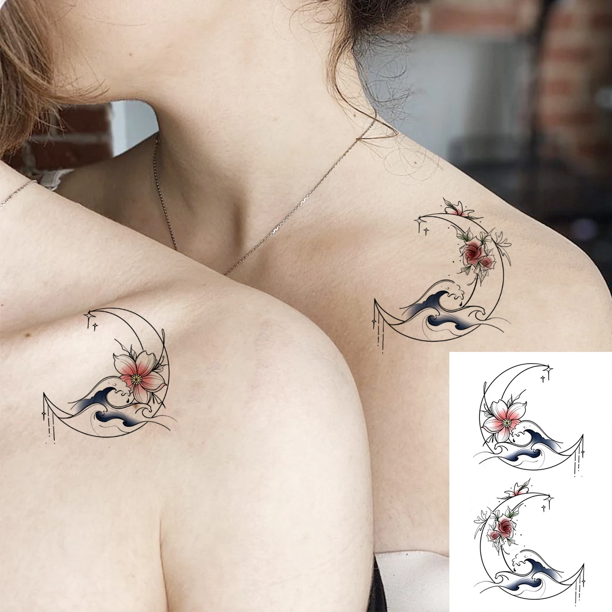 3D Moon Butterfly Temporary Tattoos For Women kids Flower Dream Catcher Bird Planet Fake Tattoo Body Art Decoration Tatoo Paper | Красота и