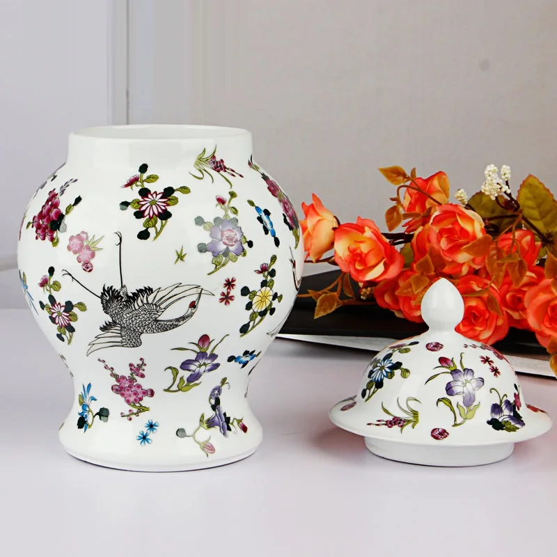 Антикварные искусственные цветы банки для имбиря с крышкой шляпкой украшение