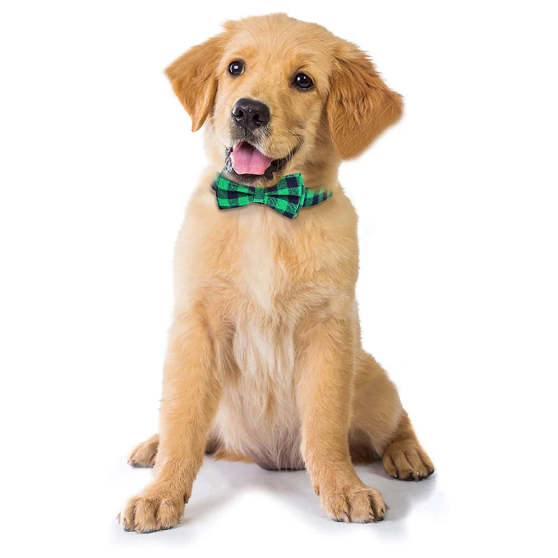 Регулируемый мягкий собаки ошейник для кота с галстуком бабочкой пальто в клетку