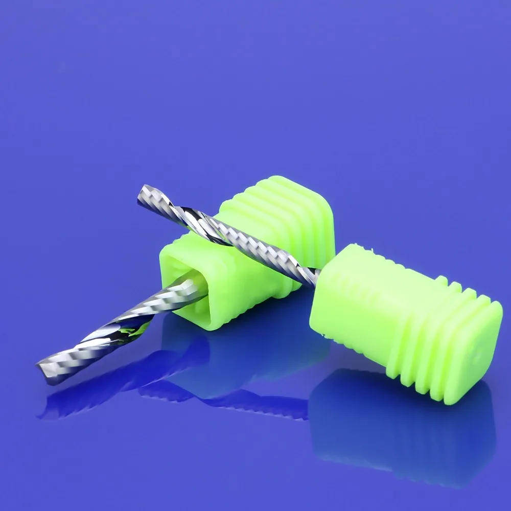 安い 80個4ミリメートルシングルフルートスパイラルカッターcncエンドミル超硬ルータービットアクリル塩ビ木材mdfフライスカッター