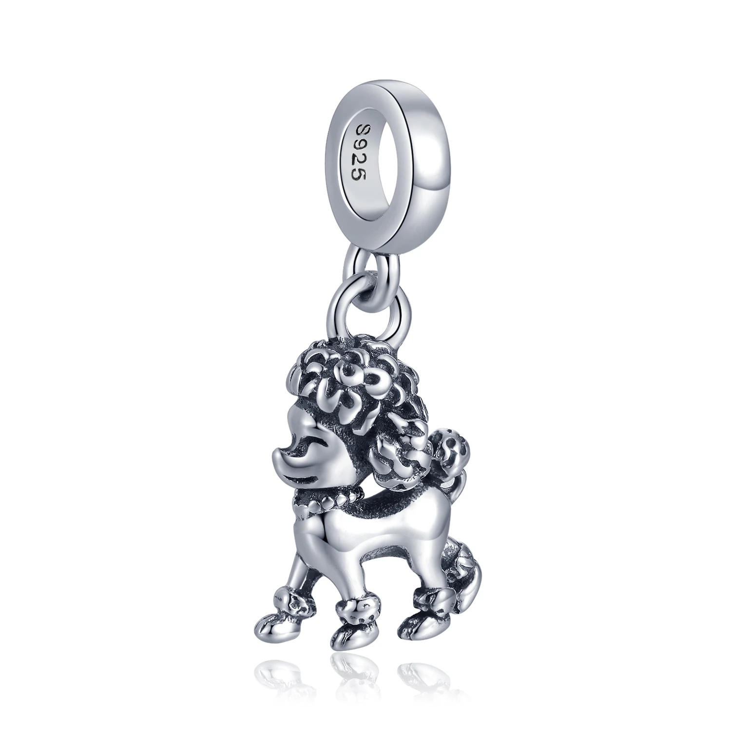 JewelryPalace 925 Sterling Silver Dog Lover Poodle Pendant Silver poodle charm charm bracelets for women Not Include A Chainb