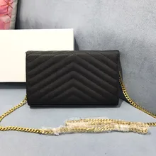 Classic hot style high quality luxury brand cowhide caviar lady chain bag famous designer brand womens shoulder bag handbag